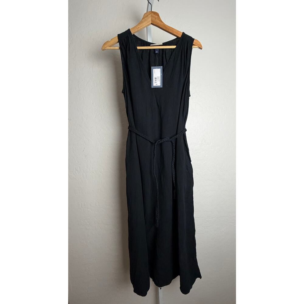 NWT Universal Thread Black Sleeveless Maxi Dress XS Pockets Belted